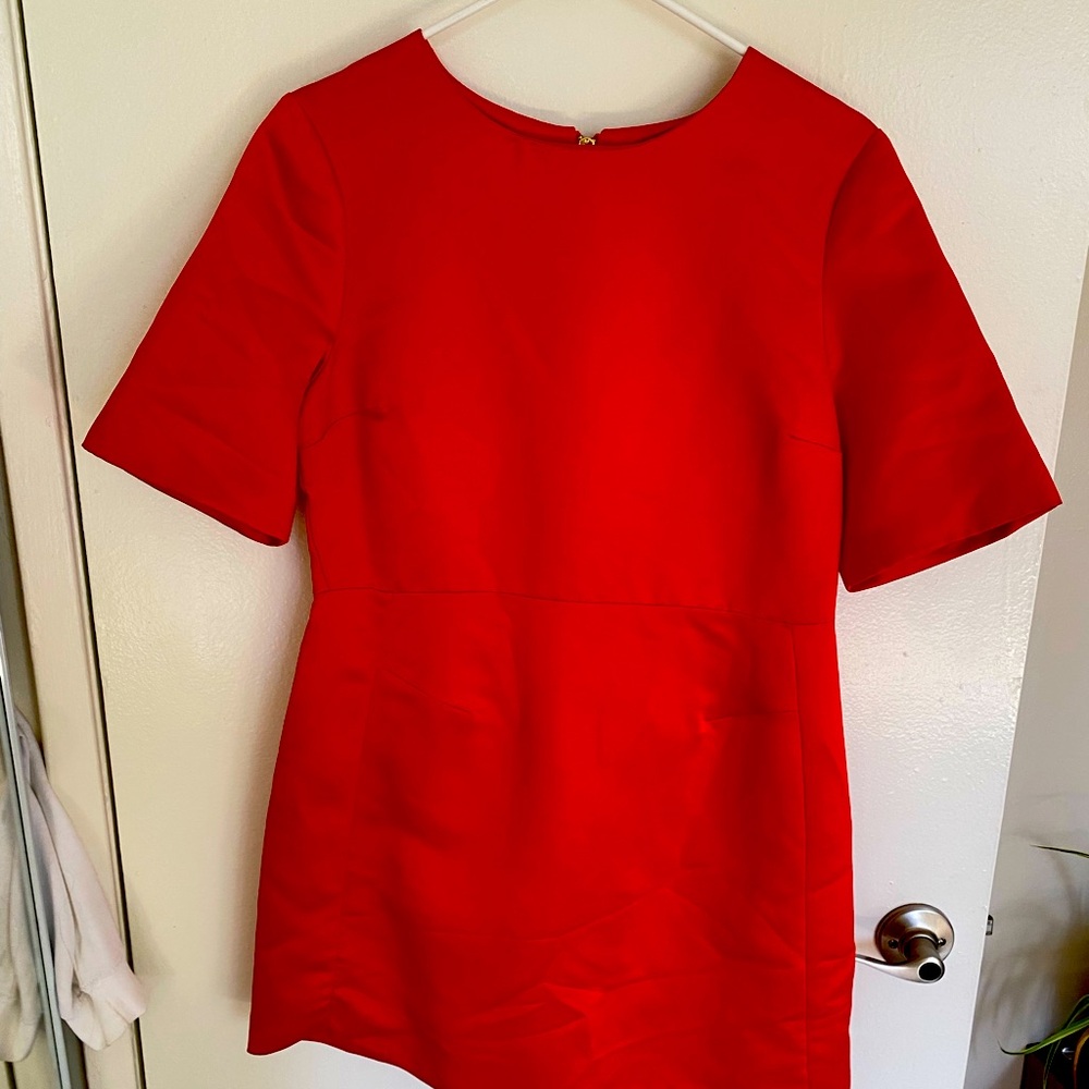 Topshop Orange Satin short sleeve mini dress
